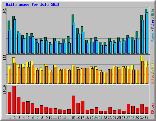 Daily usage for July 2013