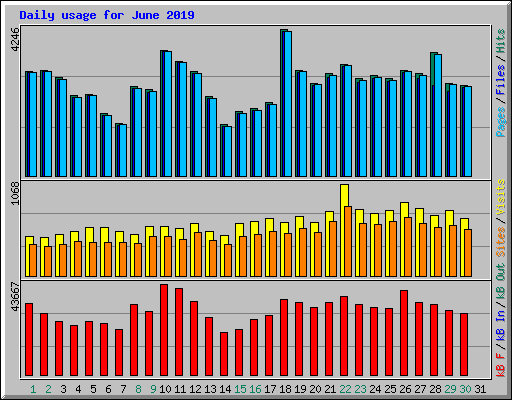 Daily usage for June 2019