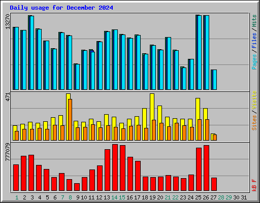 Daily usage for December 2024