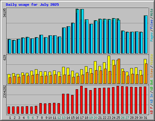 Daily usage for July 2025