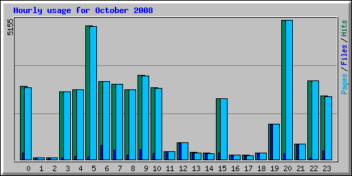 Hourly usage for October 2008