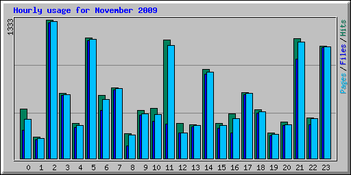 Hourly usage for November 2009