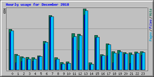 Hourly usage for December 2010