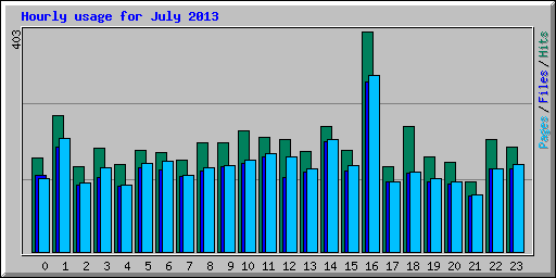 Hourly usage for July 2013