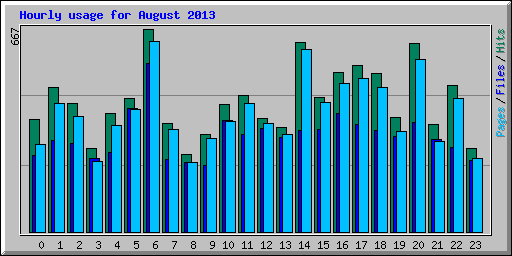 Hourly usage for August 2013