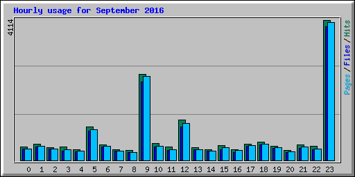 Hourly usage for September 2016