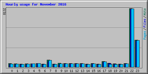 Hourly usage for November 2016