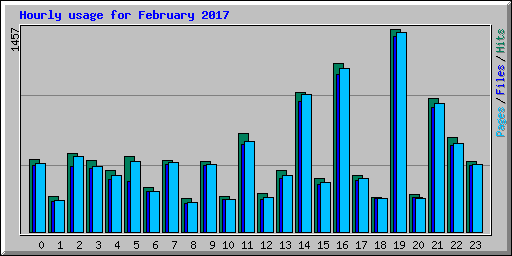 Hourly usage for February 2017