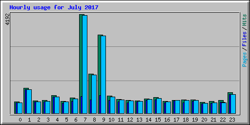 Hourly usage for July 2017